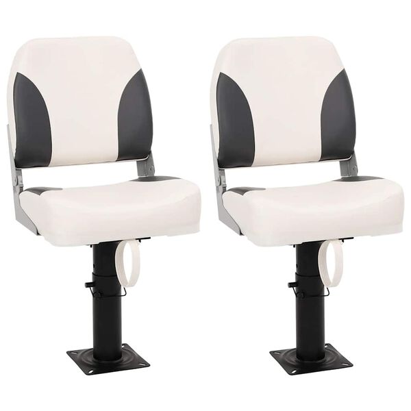 vidaXL Πτυσσόμενο Κάθισμα Σκάφους 2 Σετ με Χαμηλή Πλάτη