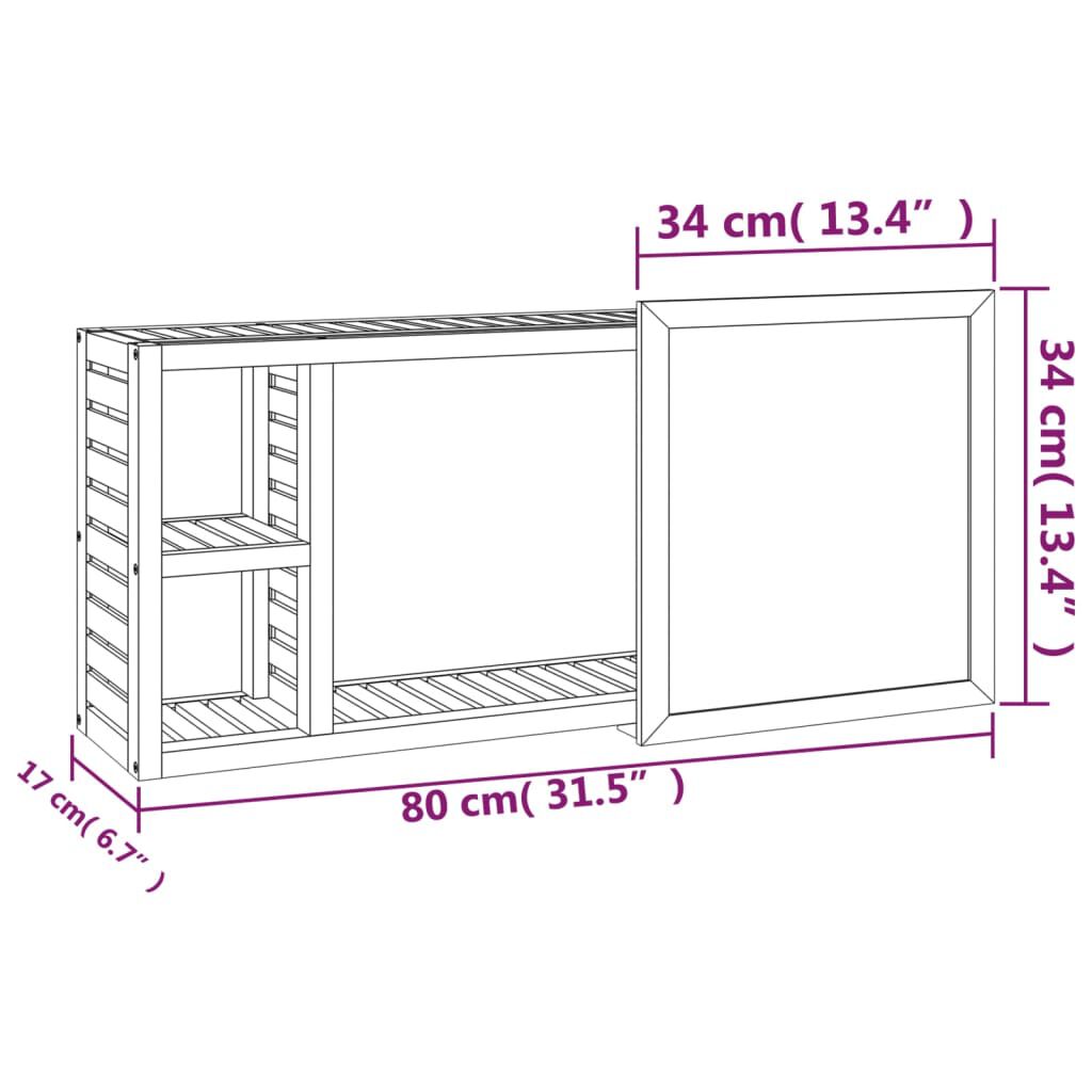 vidaXL Ντουλάπι με Καθρέφτη 80 x 17 x 34 εκ. από Μασίφ Ξύλο Καρυδιάς