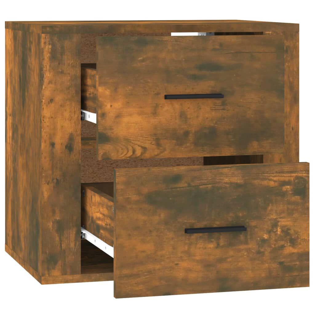 vidaXL Κομοδίνο Επιτοίχιο Καπνιστή Δρυς 50x36x47 εκ.