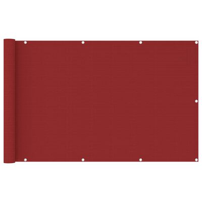 vidaXL Διαχωριστικό Βεράντας Κόκκινο 120 x 600 εκ. από HDPE