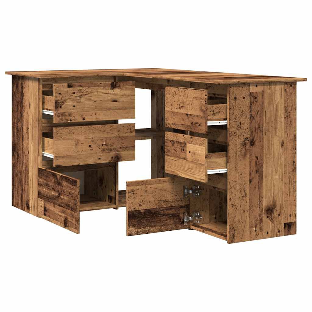Γωνιακό γραφείο vidaXL Παλιό ξύλο 145x100x76 cm Κατασκευασμένο ξύλο