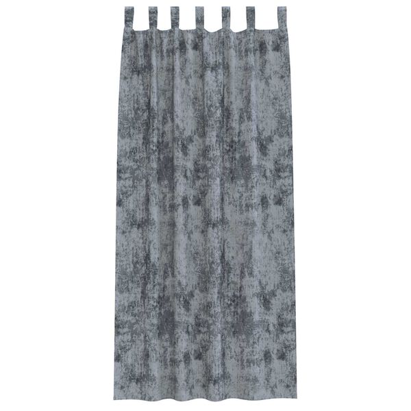 vidaXL Κουρτίνα με κουρτίνες 2 pcs Ασημί γκρι 225 x 140 εκ. Βελούδο