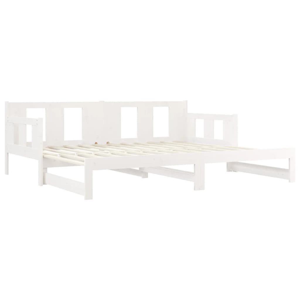 vidaXL Καναπές Κρεβάτι Συρόμενος Λευκός 2x(90x200) εκ. από Μασίφ Πεύκο