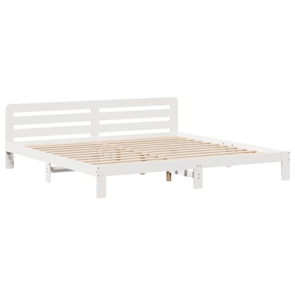 vidaXL Σκελετός Κρεβ. Χωρίς Στρώμα Λευκό 180x200 εκ Μασίφ Πεύκο