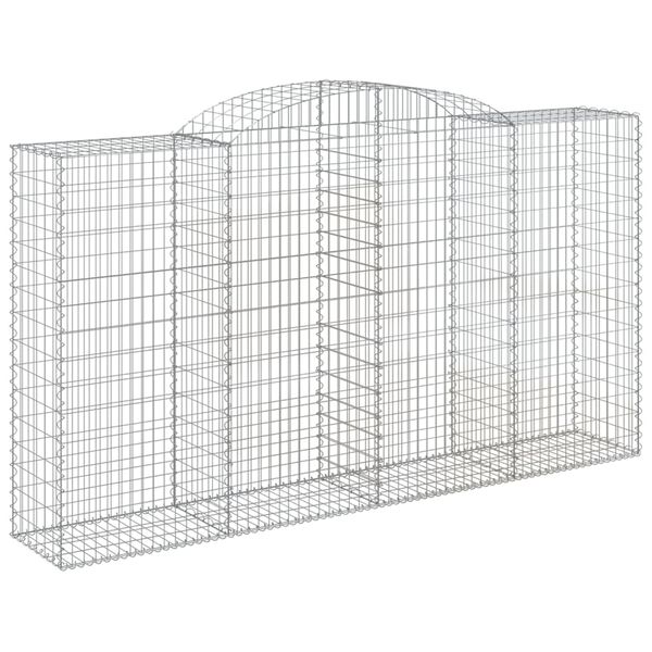 vidaXL Συρματοκιβώτια Τοξωτά 2 τεμ. 300x50x160/180 εκ. Γαλβαν. Ατσάλι