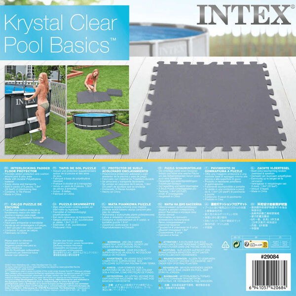 Intex Προστατευτικό Πάτωμα Πισίνας 8 τεμ. Μπλε 50x50x0,5 εκ. 1,9 μ²