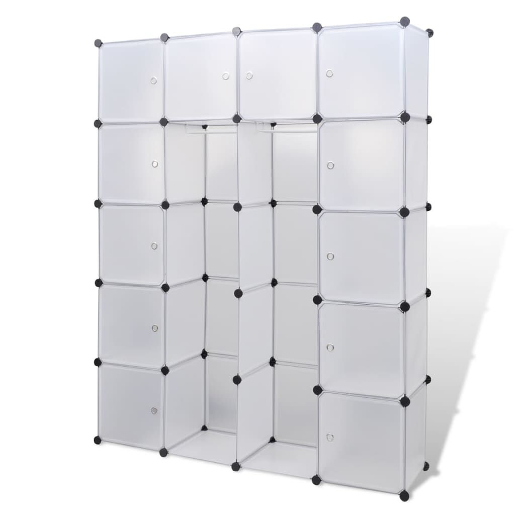 vidaXL Ντουλάπα Σπονδυλωτή 14 Τμήματα Άσπρη 37 x 146 x 180,5 εκ