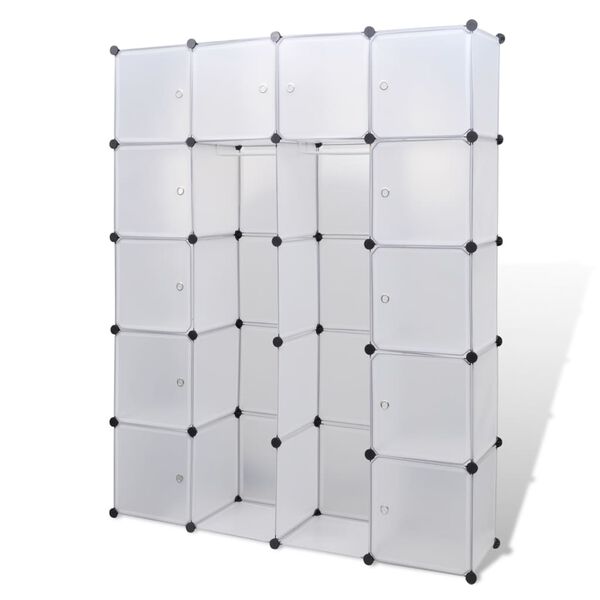 vidaXL Ντουλάπα Σπονδυλωτή 14 Τμήματα Άσπρη 37 x 146 x 180,5 εκ