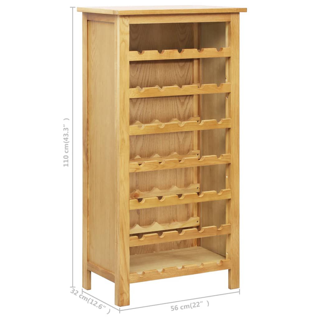 vidaXL Κάβα Κρασιών 56 x 32 x 110 εκ. από Μασίφ Ξύλο Δρυός