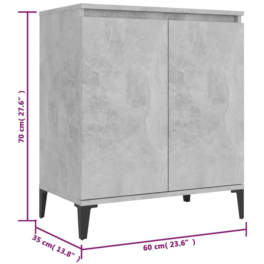 vidaXL Ντουλάπι Γκρι Σκυροδέματος 60x35x70 εκ. Επεξεργασμένο Ξύλο
