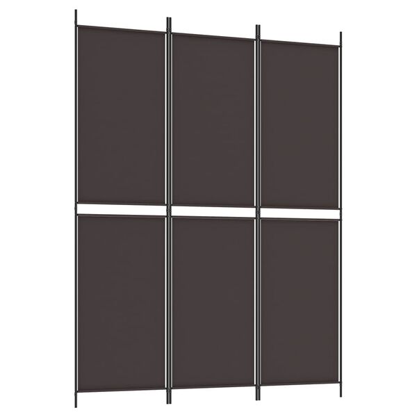 vidaXL Διαχωριστικό Δωματίου με 3 Πάνελ Καφέ 150x200 εκ. από Ύφασμα