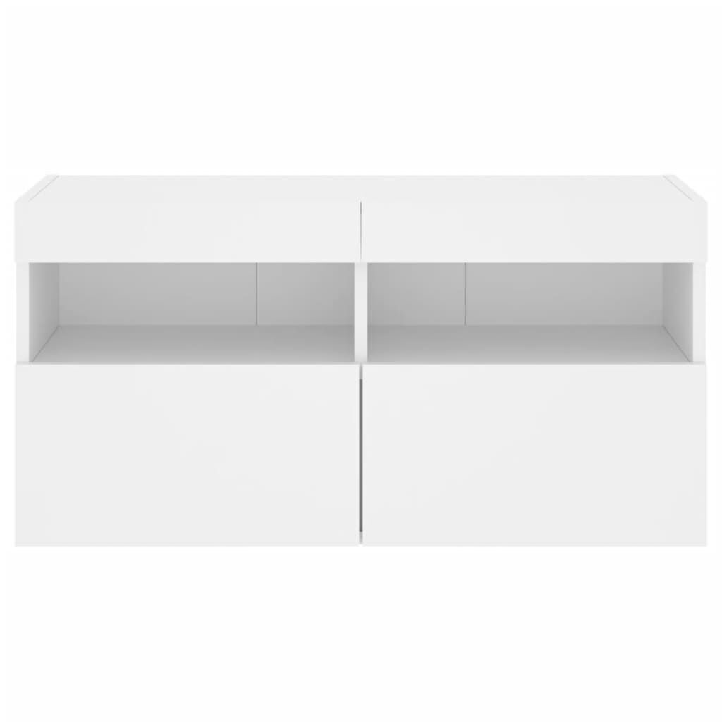 vidaXL Έπιπλο Τοίχου Τηλεόρασης με LED Λευκό 80x30x40 εκ.
