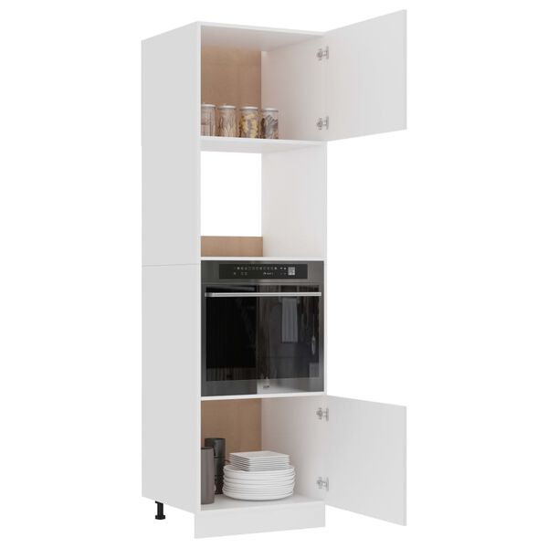 vidaXL Ντουλάπι για Φούρνο Μικροκυμάτων Lyon Λευκό 60x57x207 εκ