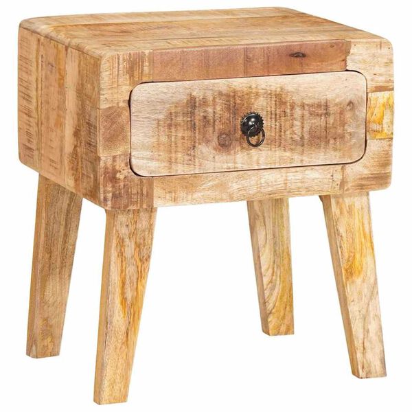 vidaXL Τραπέζια άκρης με πόρτα Καφέ 40 x 32 x 46 εκ Μασίφ ξύλο μάνγκο