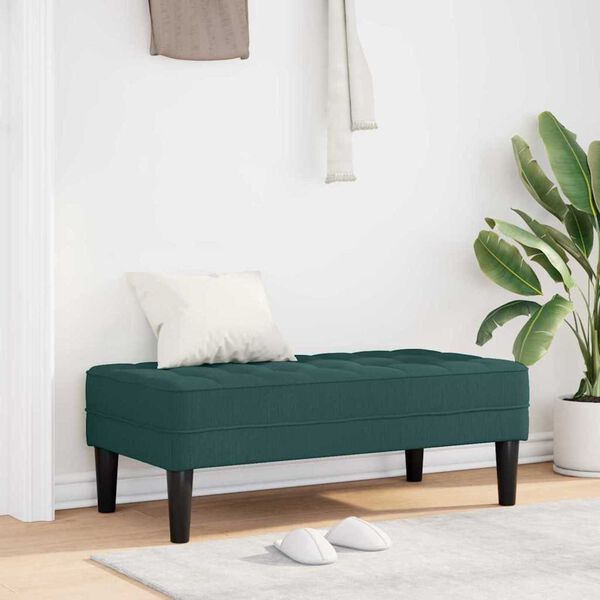 vidaXL παγκάκι Σκούρο πράσινο 113 x 57 x 39 εκ. ύφασμα