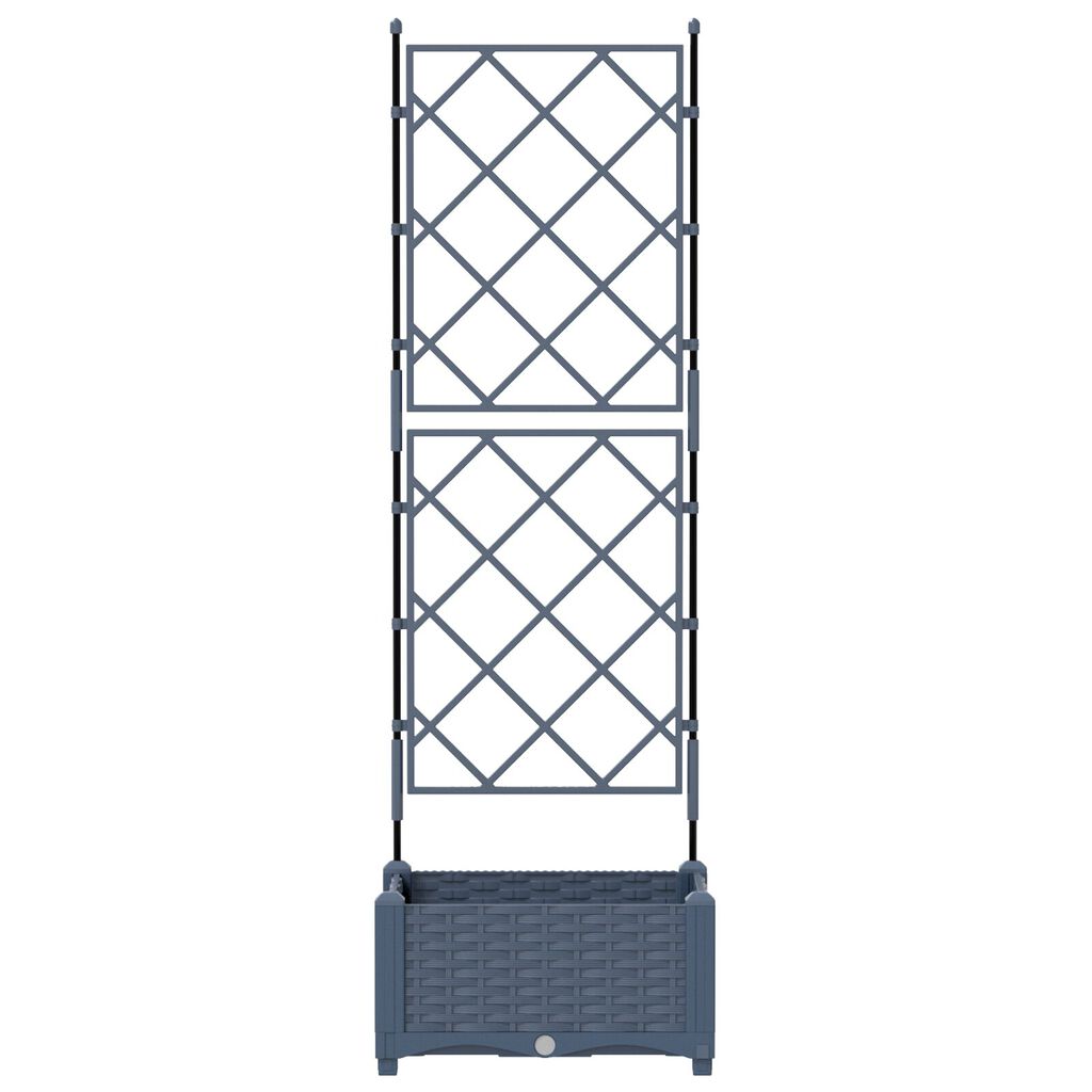 vidaXL Γλάστρα Κήπου με Πλέγμα Γκρι 40x40x125.5 εκ