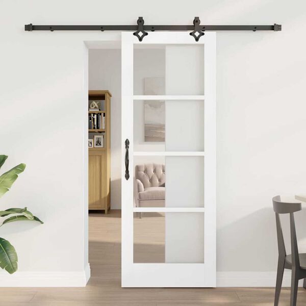 vidaXL Συρόμενη Πόρτα ORKDAL Λευκό 73.5 x 198.5 εκ. Ξύλο και μέταλλο