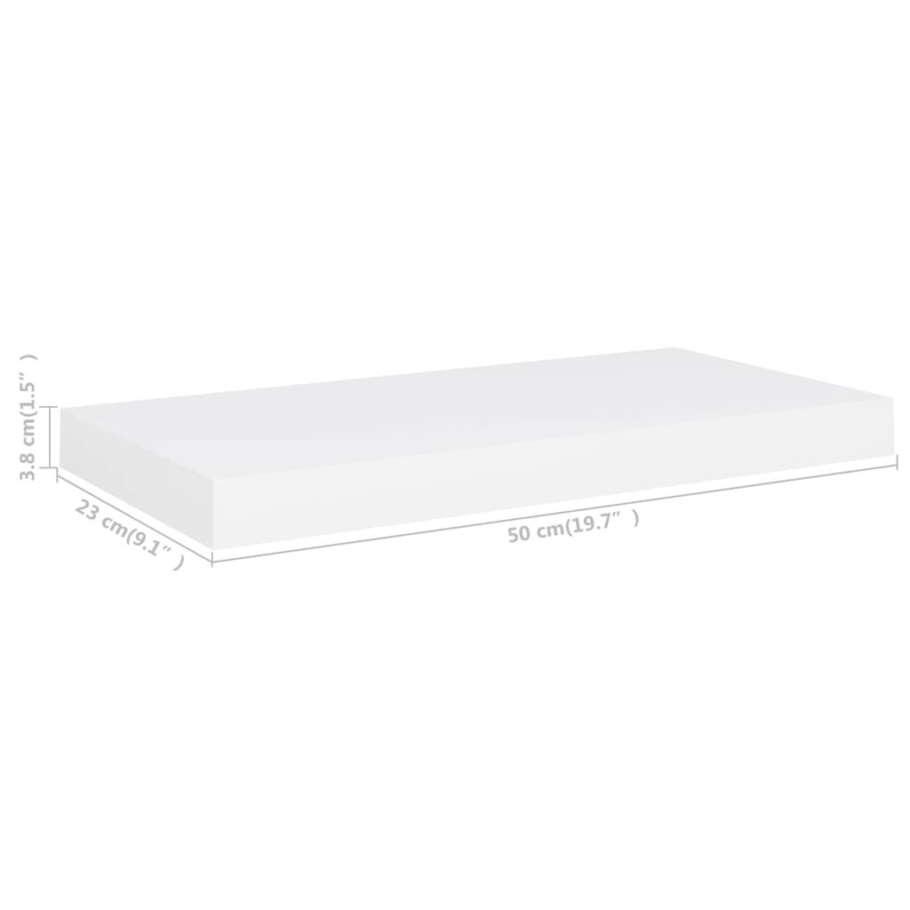 vidaXL Ράφια Τοίχου 2 τεμ. Άσπρα 50x23x3,8 εκ. MDF