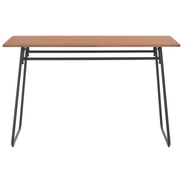 vidaXL Τραπεζαρία Καφέ 120x60x73 εκ. από Μασίφ Κόντρα Πλακέ & Ατσάλι
