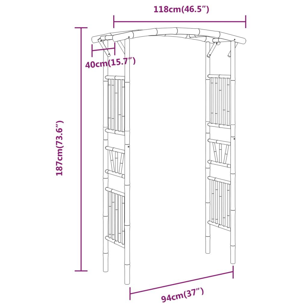 vidaXL Πέργκολα / Αψίδα 118 x 40 x 187 εκ. από Μπαμπού