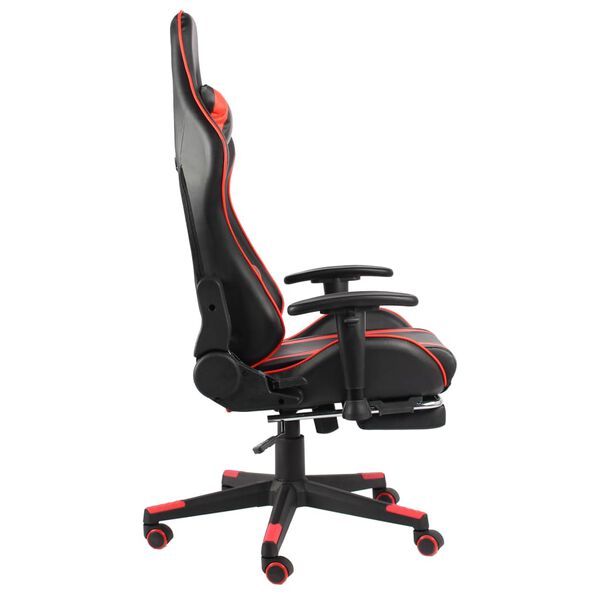 vidaXL Καρέκλα Gaming Περιστρεφόμενη με Υποπόδιο Κόκκινη PVC