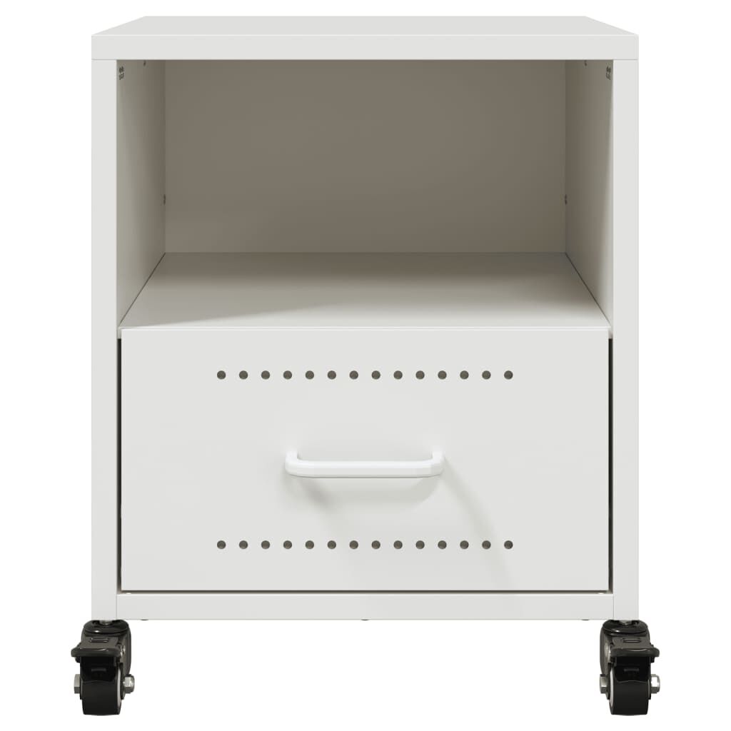 vidaXL Κομοδίνο Λευκό 36x39x43,5 εκ. από Χάλυβα