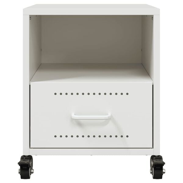vidaXL Κομοδίνο Λευκό 36x39x43,5 εκ. από Χάλυβα