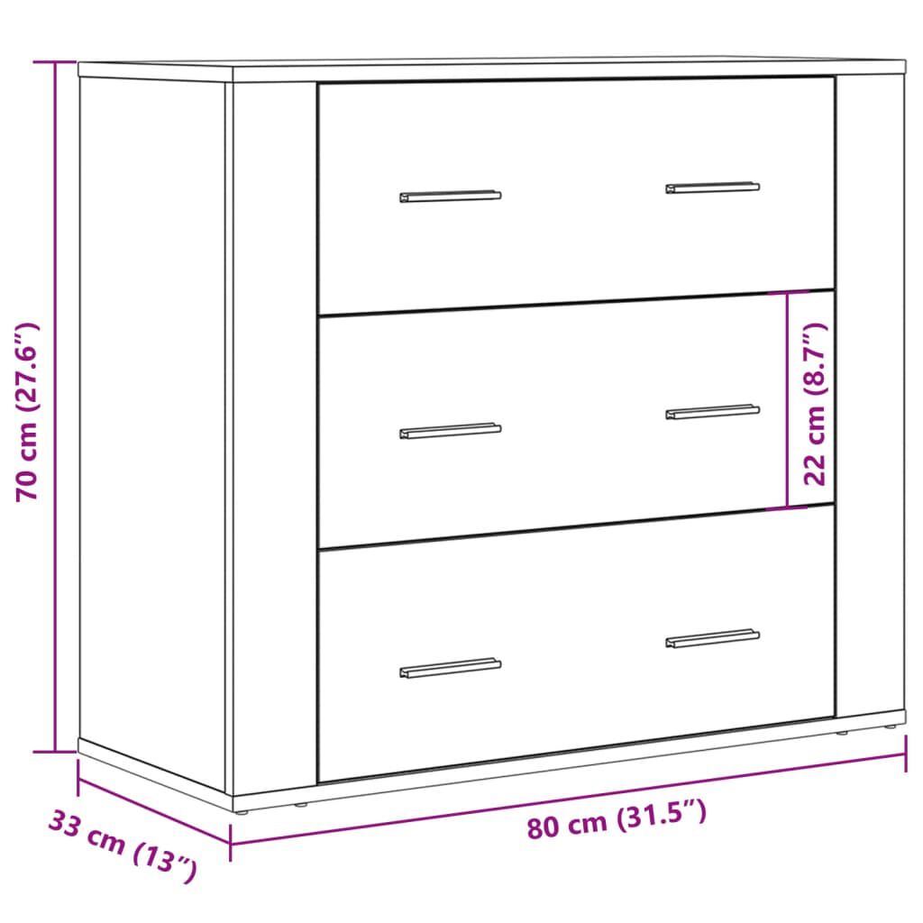vidaXL Ντουλάπι Αρτισιανή Δρυς 80x33x70 εκ. από Επεξεργασμένο Ξύλο