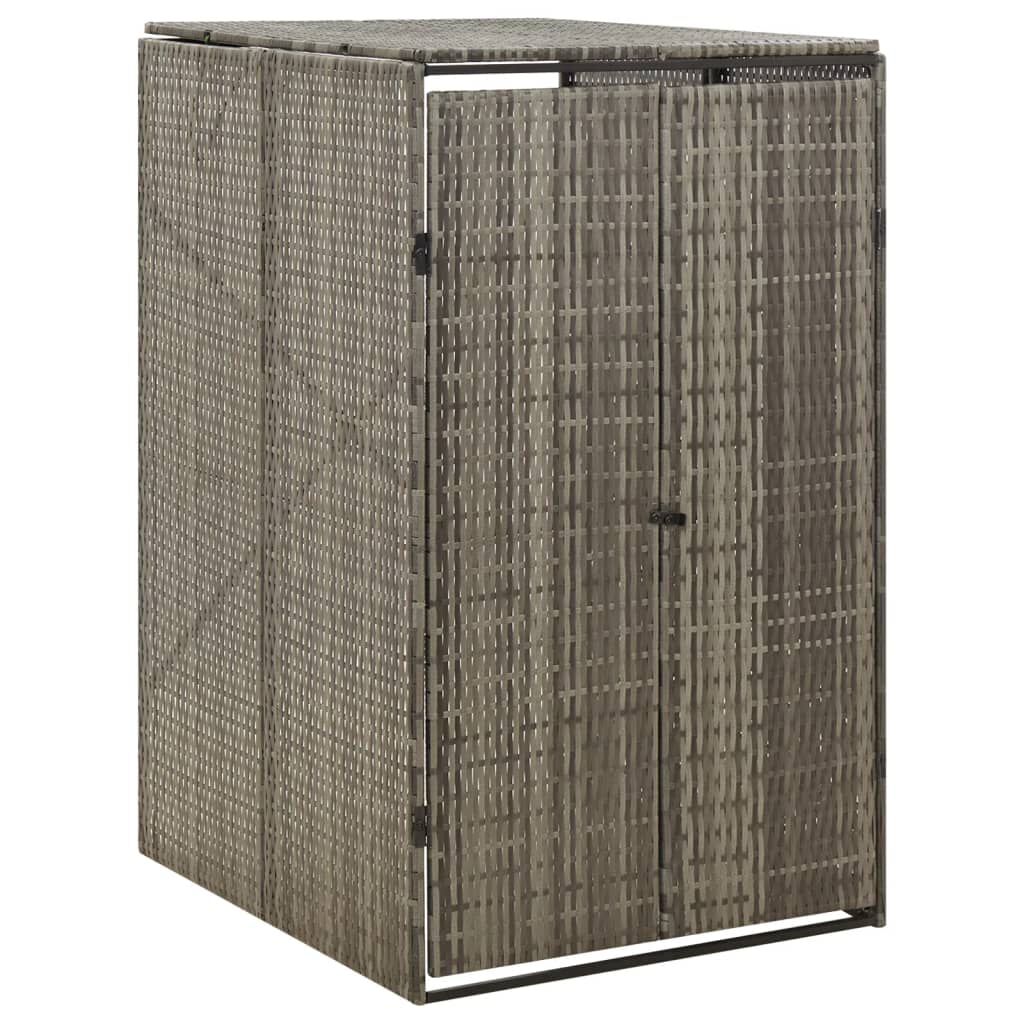 vidaXL Πλαίσιο για Κάδο Απορρ. με Ρόδες Γκρι 70x80x117 εκ. Συνθ. Ρατάν