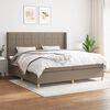 vidaXL &Kappa;&rho;&epsilon;&beta;ά&tau;&iota; Boxspring &mu;&epsilon; &Sigma;&tau;&rho;ώ&mu;&alpha; Taupe 200x200 &epsilon;&kappa;. &Upsilon;&phi;&alpha;&sigma;&mu;ά&tau;&iota;&nu;&omicron;