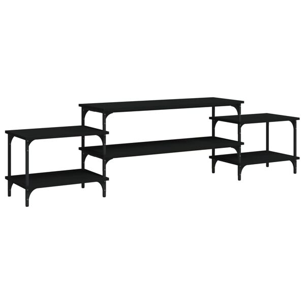 vidaXL Έπιπλο Τηλεόρασης Μαύρο 197x35x52 εκ. από Επεξεργασμένο Ξύλο