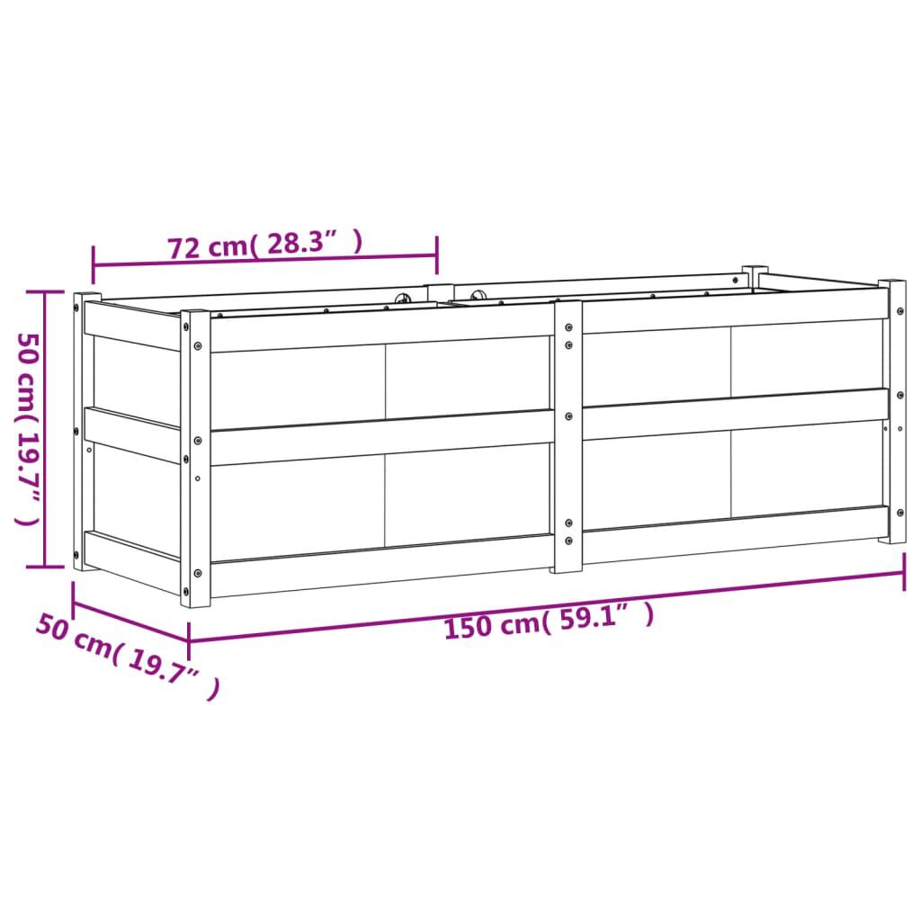 vidaXL Ζαρντινιέρα 150 x 50 x 50 εκ. από Μασίφ Ξύλο Ψευδοτσούγκας