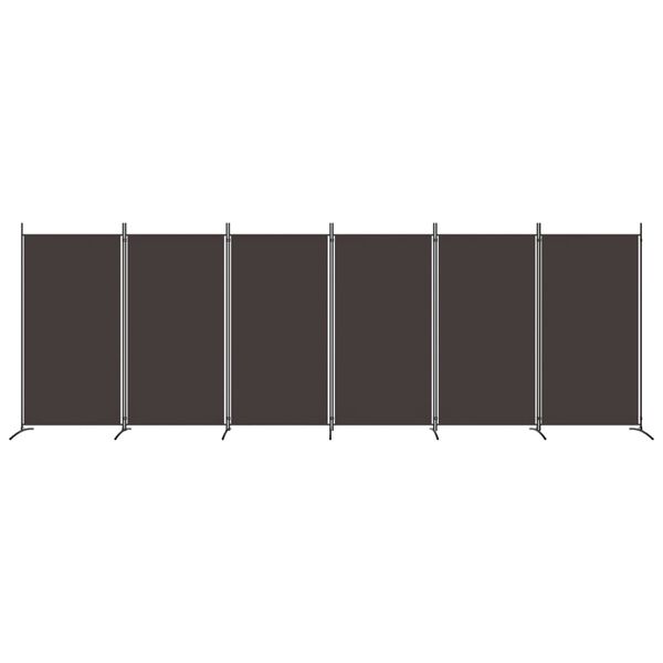 vidaXL Διαχωριστικό Δωματίου με 6 Πάνελ Καφέ 520x180 εκ. από Ύφασμα