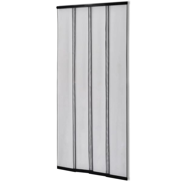 Σήτα Πόρτας με Κουρτίνα 4 Τεμαχίων Μαύρη 220 x 100 εκ. από Πολυεστέρα
