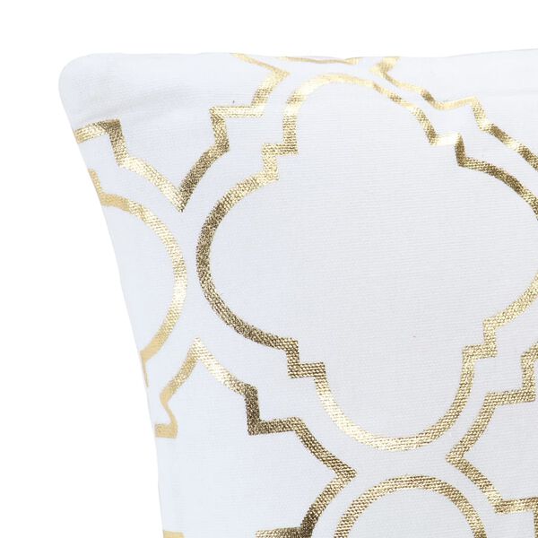 vidaXL Μαξιλάρια 2 τεμ. Λευκό/Χρυσό με Τύπωμα Foil 40x40 εκ. Βαμβακερά