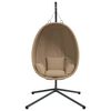 vidaXL Πολυθρόνα Egg Κρεμαστή με Βάση Taupe Συνθ. Ρατάν / Ατσάλι