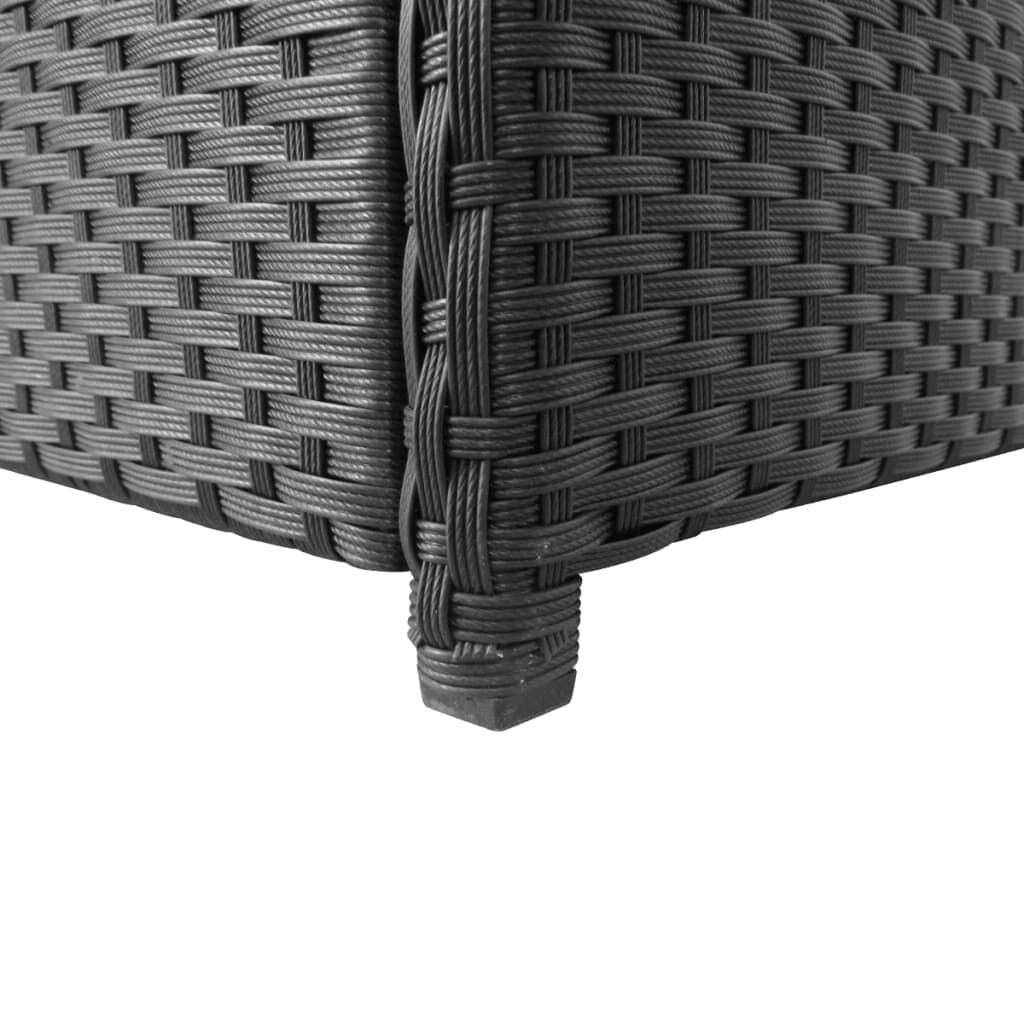vidaXL Κουτί Αποθήκευσης Κήπου Μαύρο 120x50x60 εκ. από Συνθετικό Ρατάν