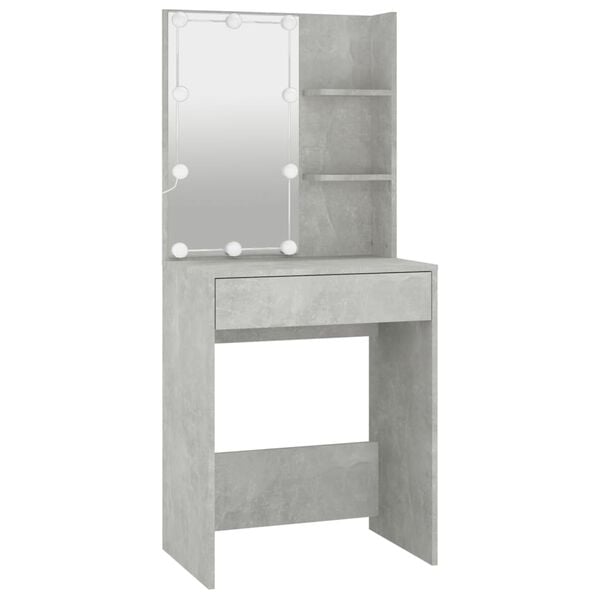 vidaXL Μπουντουάρ με LED Γκρι Σκυροδέματος 60x40x140 εκ.