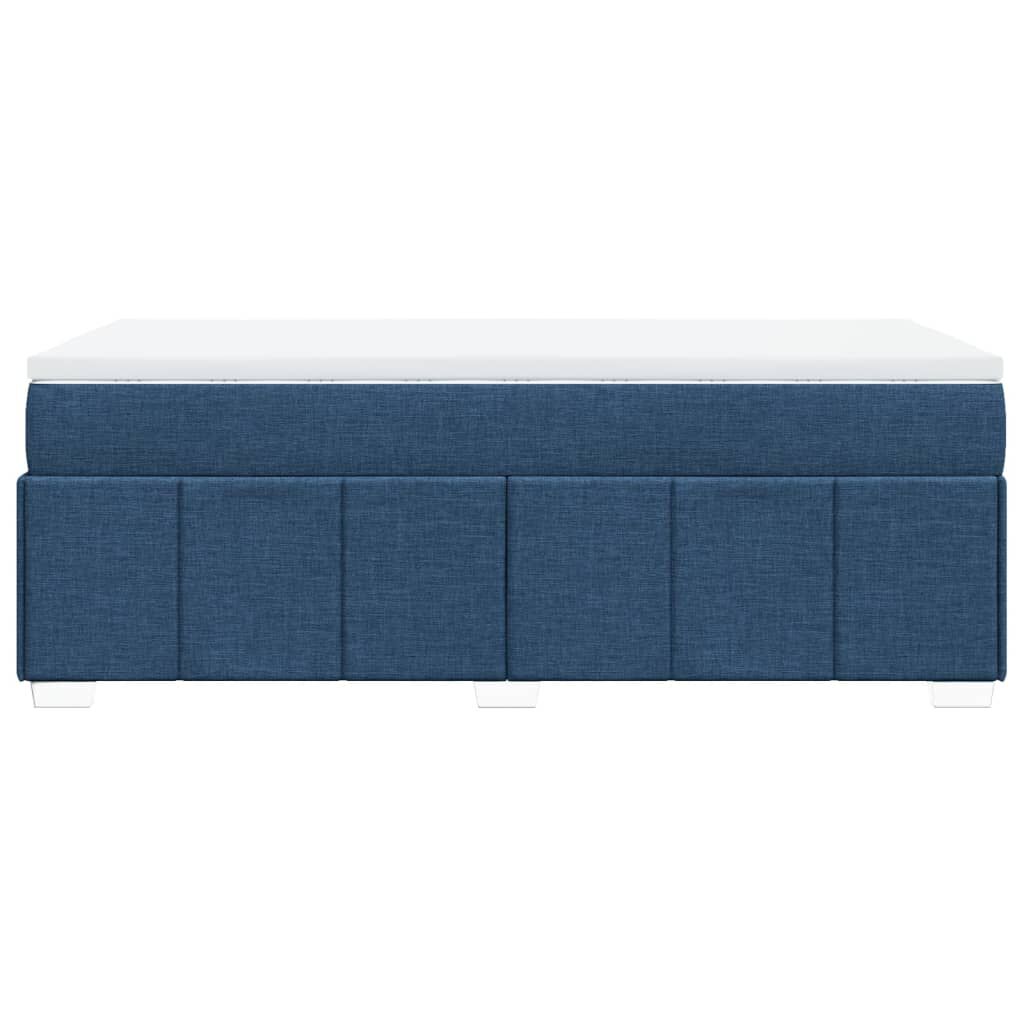 vidaXL Κρεβάτι Boxspring με Στρώμα Μπλε 90x200 εκ.Υφασμάτινο