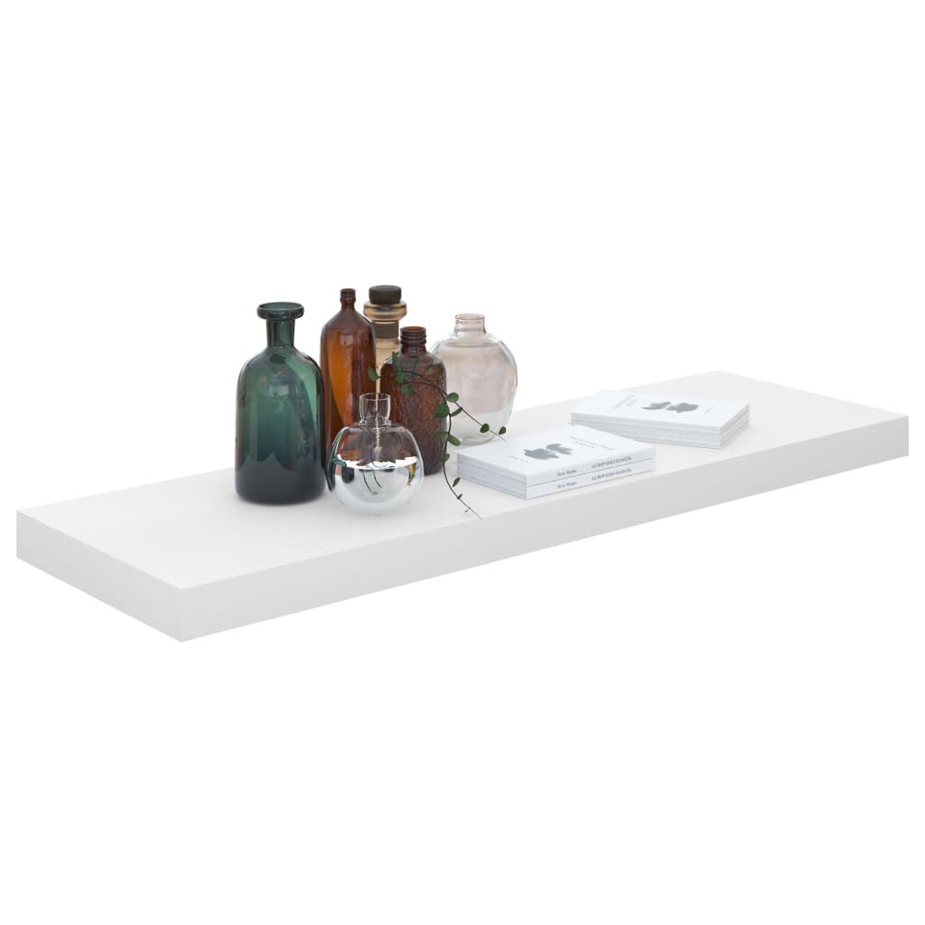 vidaXL Ράφι Τοίχου Γυαλιστερό Άσπρο 80x23,5x3,8 εκ. MDF