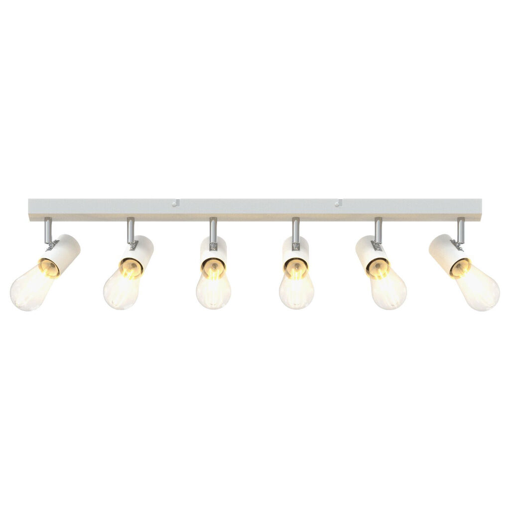 vidaXL Προβολέας οροφής 6 Way Adjustable Λευκό E27