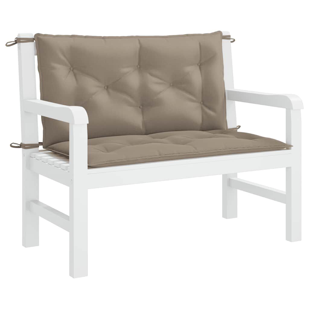 vidaXL Μαξιλάρι Πάγκου Κήπου Taupe 100x(50+50)x7 εκ. Ύφασμα Oxford