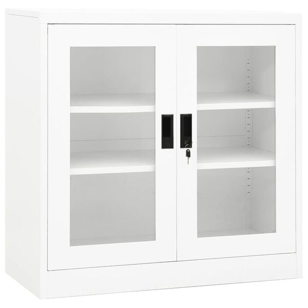 vidaXL Ντουλάπα Γραφείου 90 x 40 x 90 εκ. Λευκή Ατσάλινη