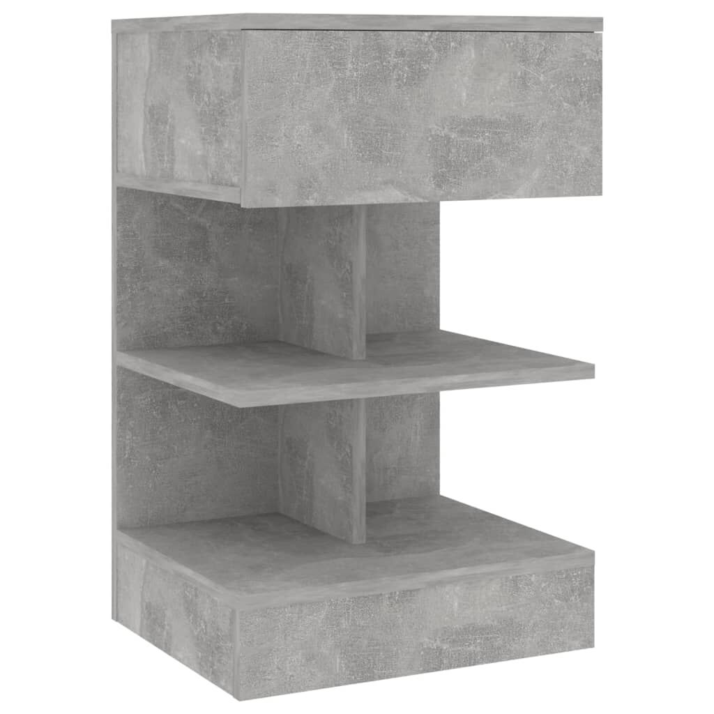 vidaXL Κομοδίνο Γκρι Σκυροδέματος 40 x 35 x 65 εκ. από Επεξ. Ξύλο