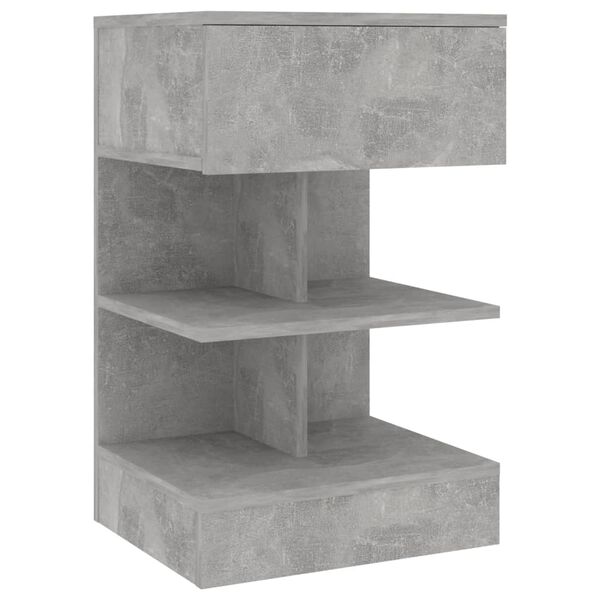 vidaXL Κομοδίνο Γκρι Σκυροδέματος 40 x 35 x 65 εκ. από Επεξ. Ξύλο