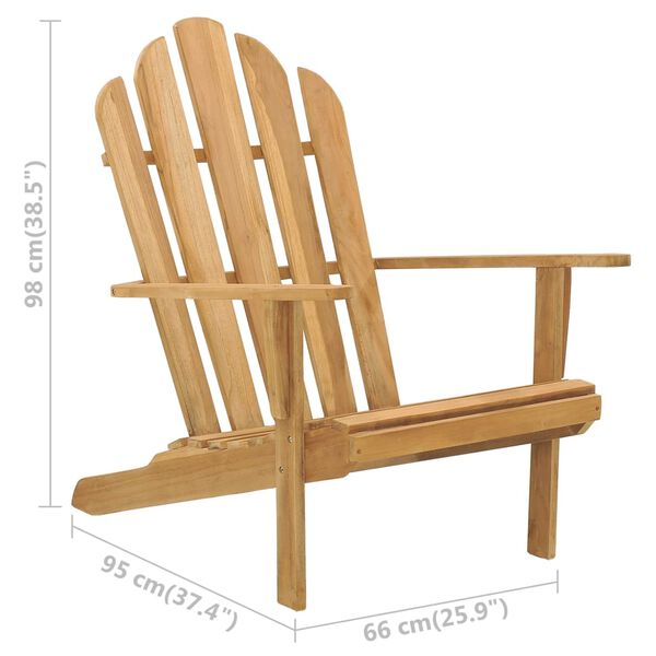 vidaXL Καρέκλα Adirondack από Μασίφ Ξύλο Teak