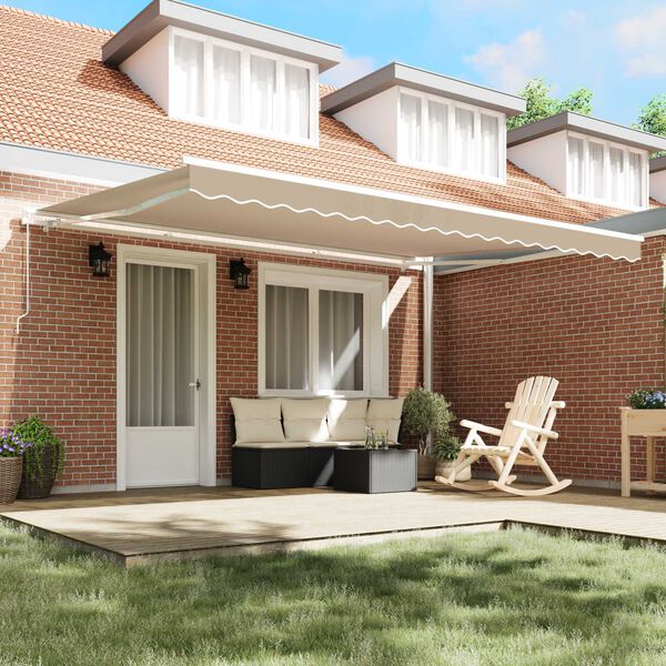 vidaXL Χειροκίνητη Ανασυρόμενη Τέντα Μπεζ 450x350 εκ.