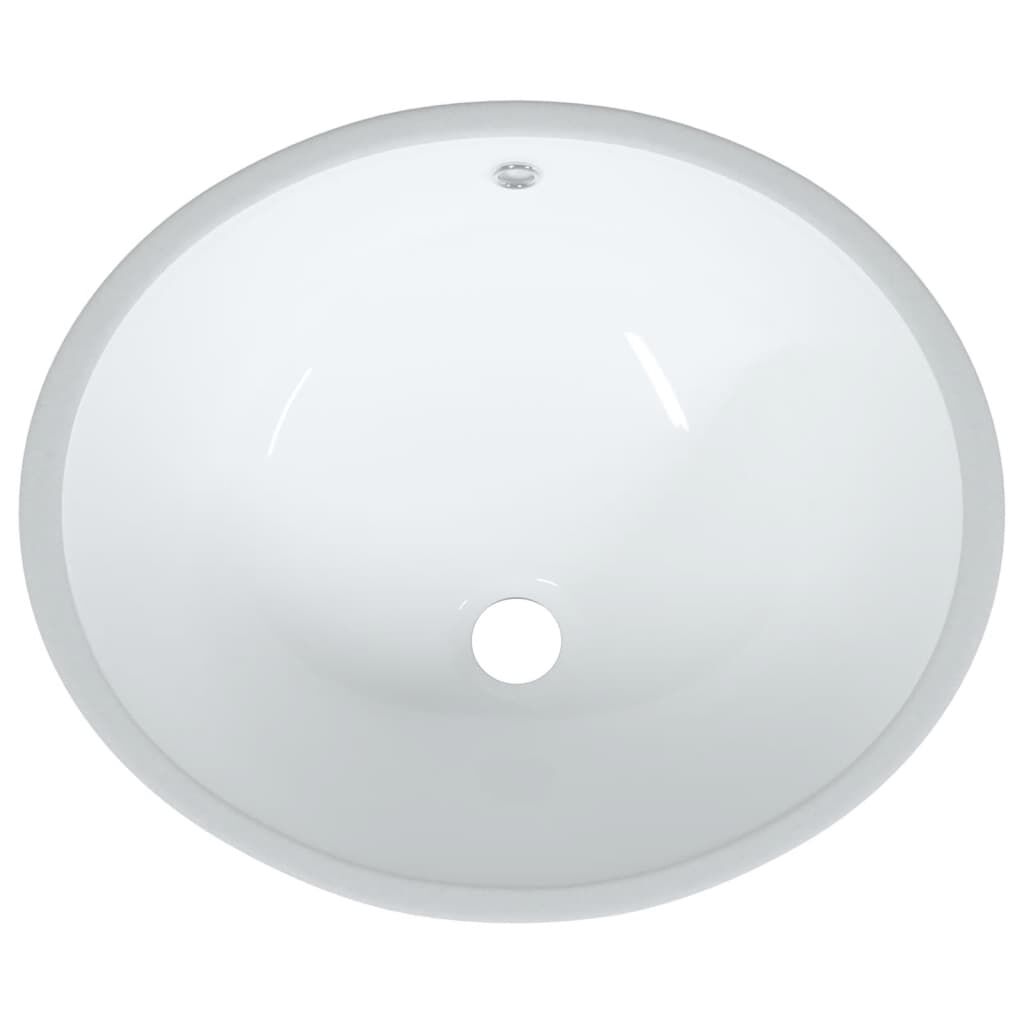 vidaXL Νιπτήρας Μπάνιου Οβάλ Λευκός 47 x 39 x 21 εκ. Κεραμικός