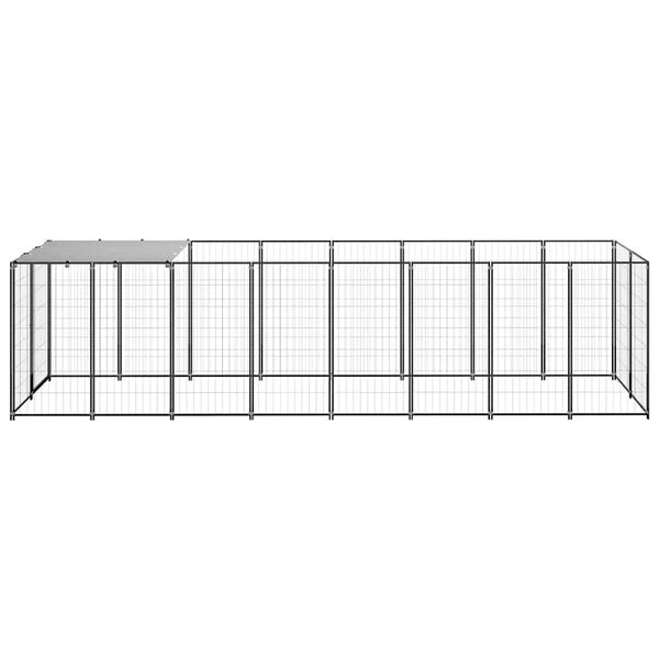 vidaXL Σπιτάκι Σκύλου Μαύρο 4,84 m² Ατσάλινο