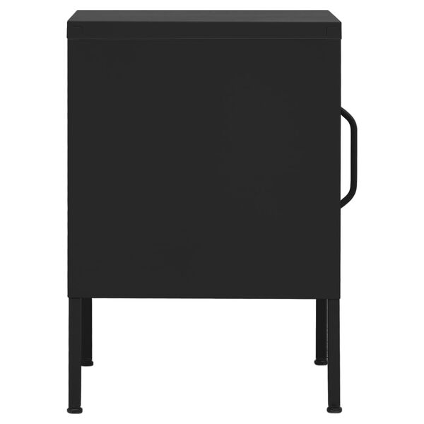 vidaXL Κομοδίνα 2 τεμ. Μαύρα 35 x 35 x 51 εκ. Ατσάλινα